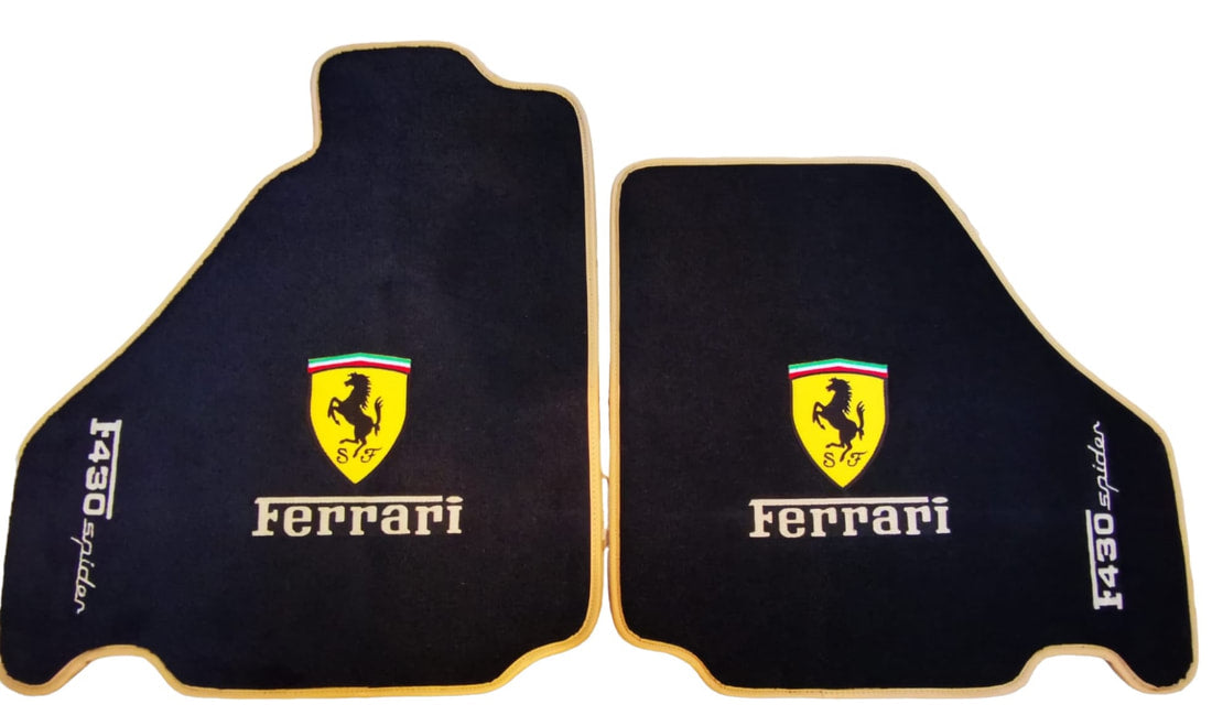 Ferrari Floor Mats Custom Fit Carpet Velour Mats with Custom Stitch