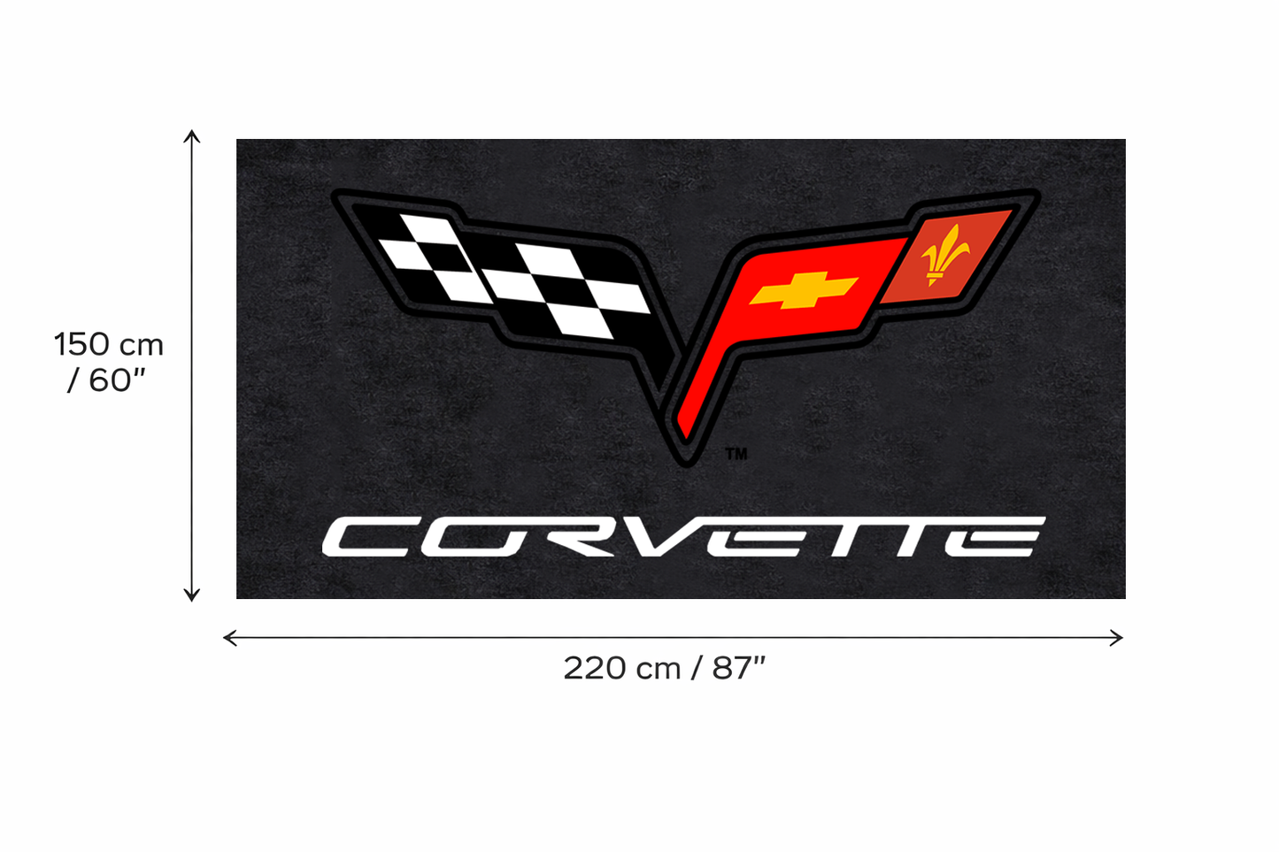 Corvette Garage Floor Mat 5x7 FT (60x87 Inches) C2 C3 C4 C5 C6 C7 C8 Z06