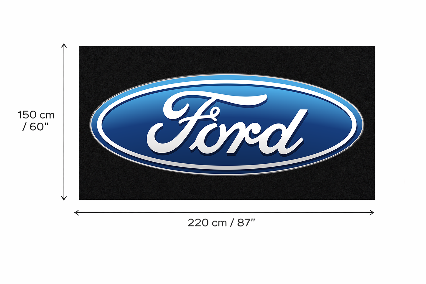 Ford Garage Floor Mat 5x7 FT (60x87 Inches) Premium Showroom Rug Wall Decor