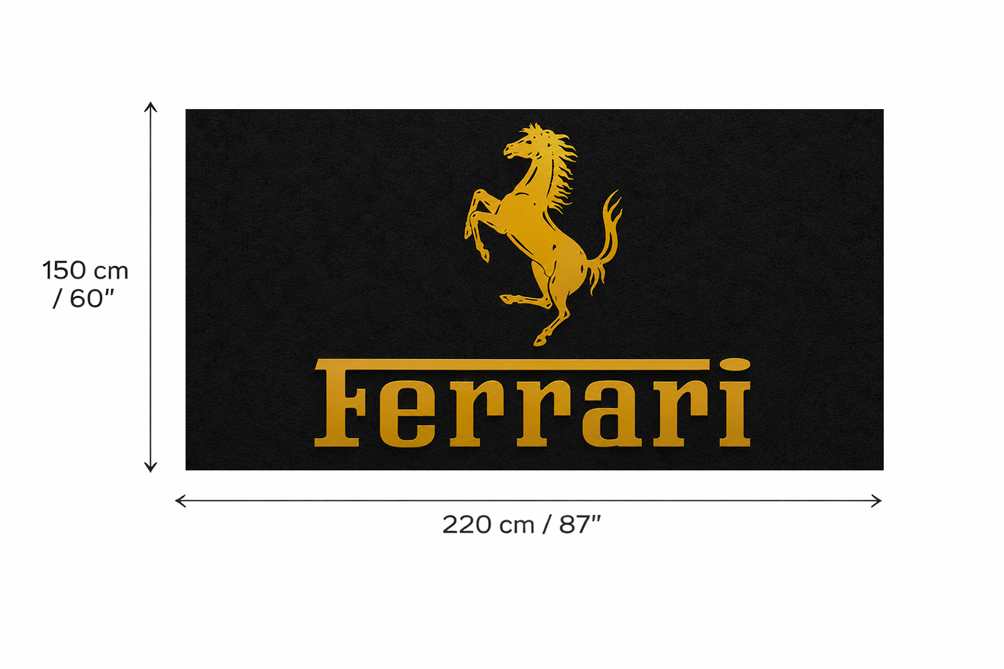 Ferrari Garage Floor Mat 5x7 FT (60x87 Inches) Premium Showroom Rug Wall Decor