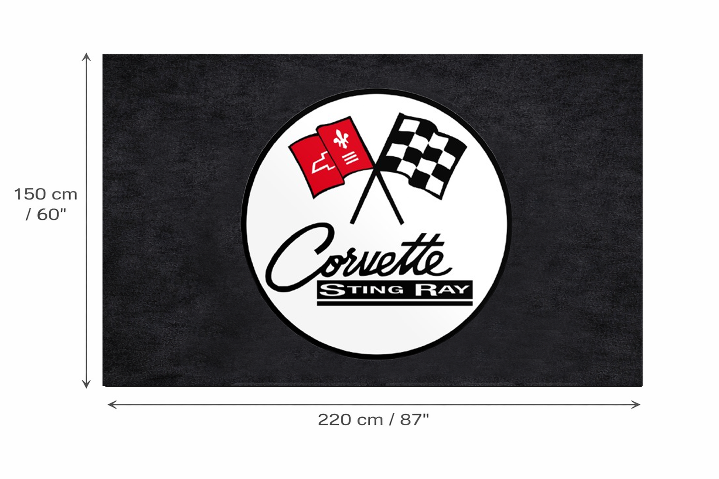 Corvette Garage Floor Mat 5x7 FT (60x87 Inches) C2 C3 C4 C5 C6 C7 C8 Z06