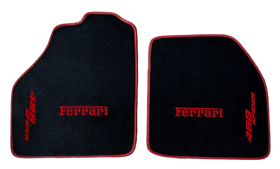Ferrari Floor Mats Custom Fit Carpet Velour Mats with Custom Stitch