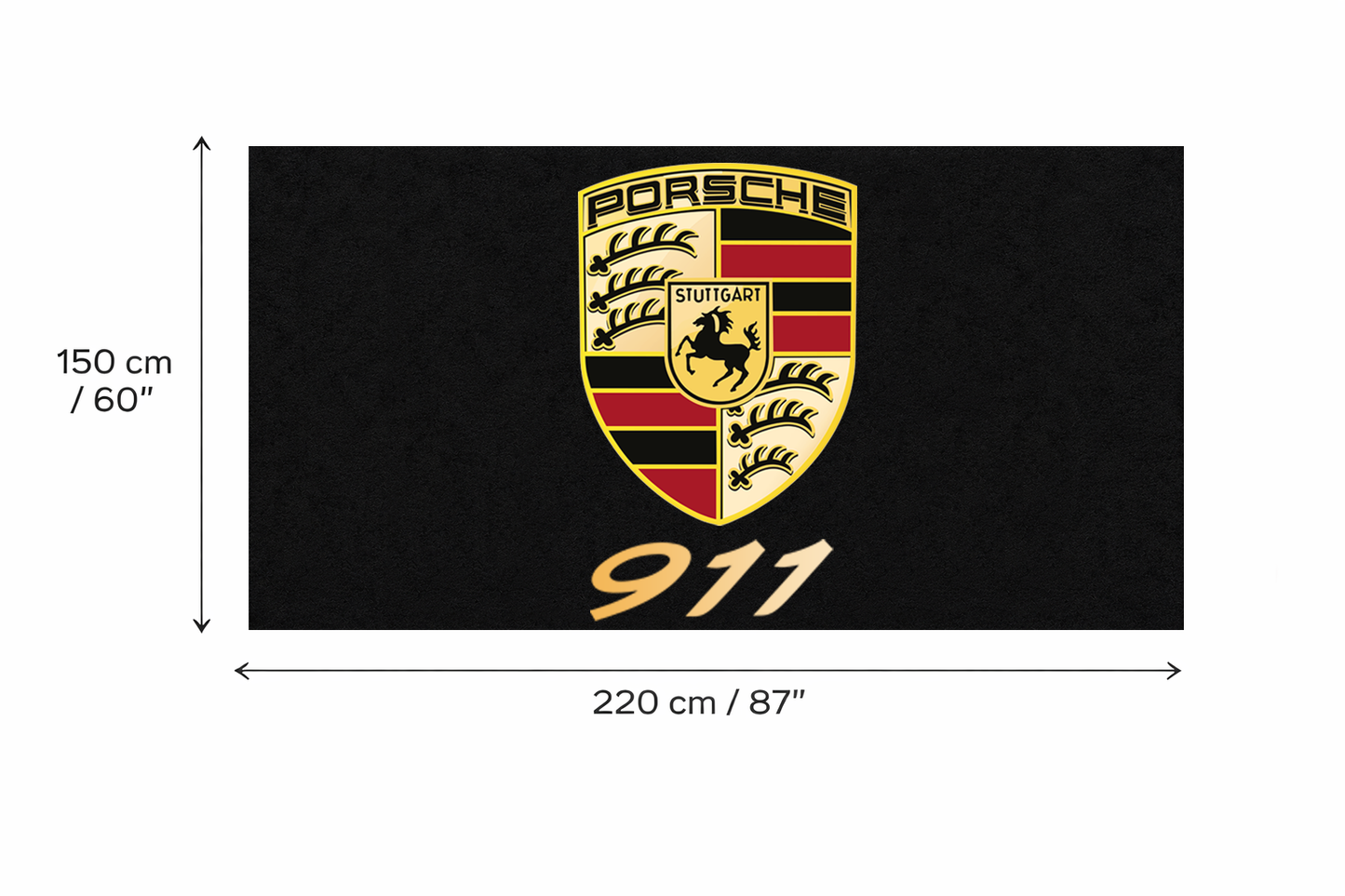 Porsche 911 Garage Floor Mat 5x7 FT (60x87 Inches) Premium Showroom Rug Wall Decor