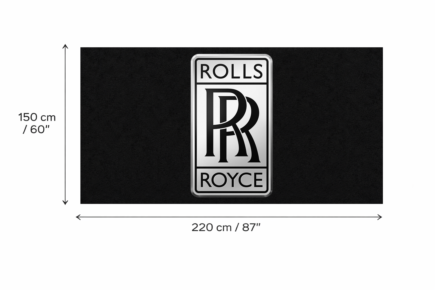 Rolls Royce Garage Floor Mat 5x7 FT (60x87 Inches) Premium Showroom Rug Wall Decor