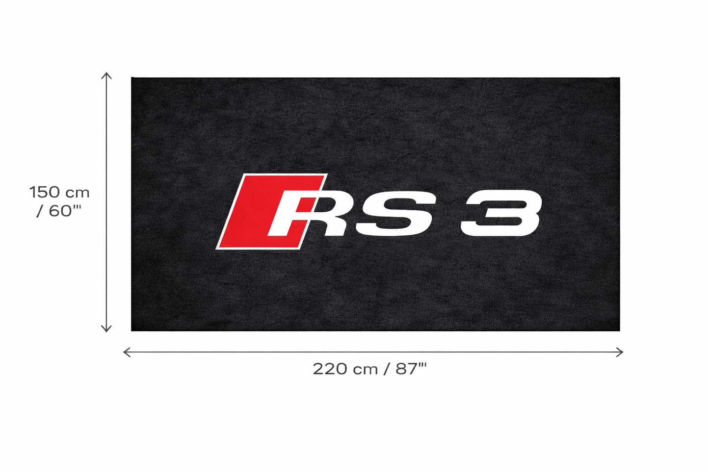 Audi RS3 Garage Floor Mat 5x7 FT (60x87 Inches) Premium Showroom Rug & Wall Decor