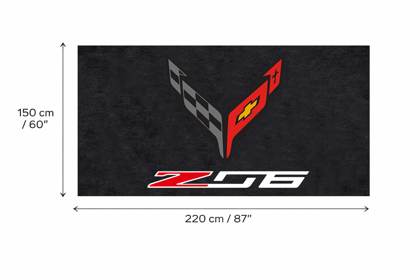 Corvette Garage Floor Mat 5x7 FT (60x87 Inches) C2 C3 C4 C5 C6 C7 C8 Z06